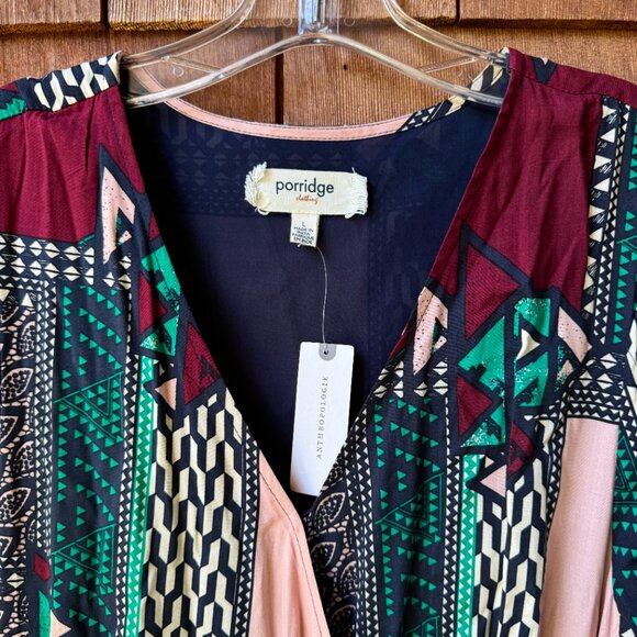 NWT Anthropologie Porridge Virginia Wrap Patchwork Print Maxi in Women's Large - Picture 4 of 14